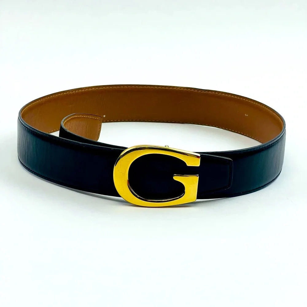 Gucci Gold Tone Buckle - Belt Black/Brown Reversible Leather